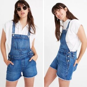NWT Madewell Adirondack Short Overalls in Denville Wash Size XXS Denim Shortalls